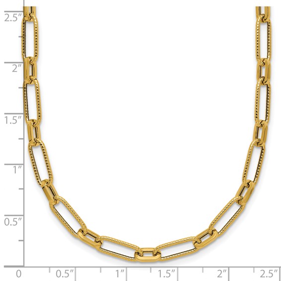 Leslie's 14K Polished Textured Fancy Link Necklace