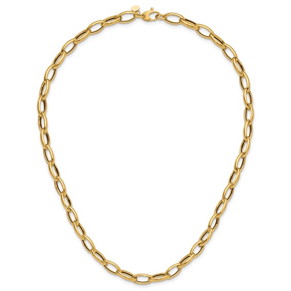 Leslie's 14K Polished Fancy Oval Link Necklace