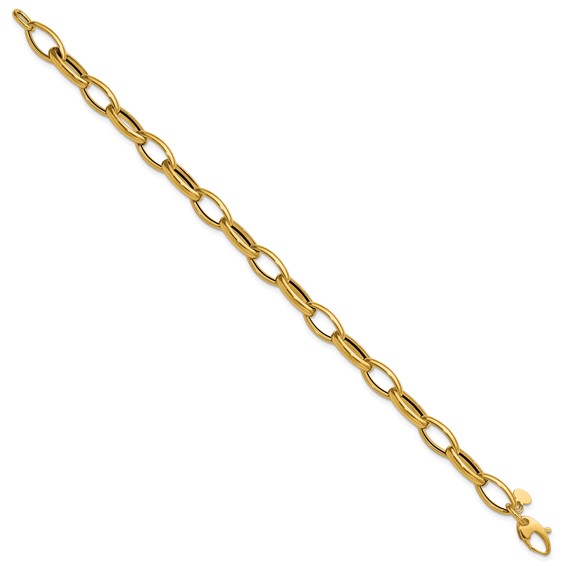 Leslie's 14K Polished Fancy Oval Link Bracelet