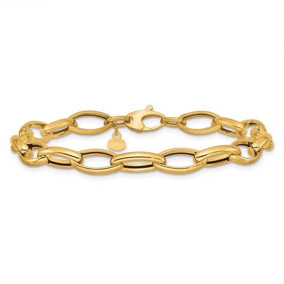 Leslie's 14K Polished Fancy Oval Link Bracelet