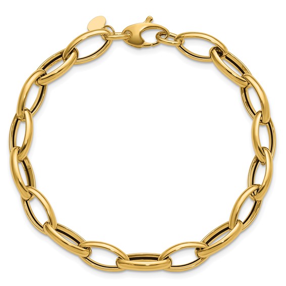 Leslie's 14K Polished Fancy Oval Link Bracelet
