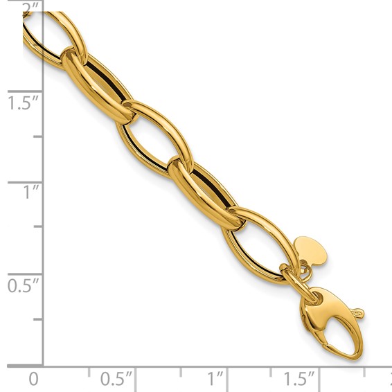 Leslie's 14K Polished Fancy Oval Link Bracelet
