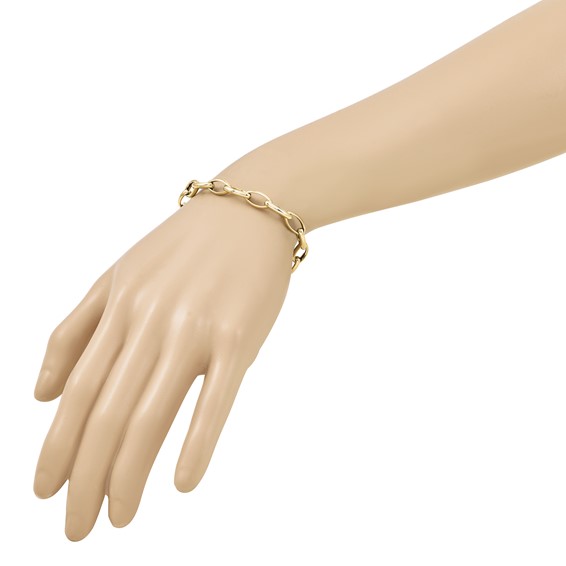 Leslie's 14K Polished Fancy Oval Link Bracelet