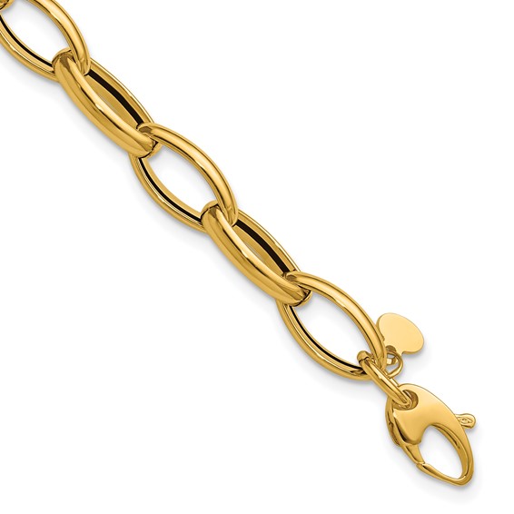 Leslie's 14K Polished Fancy Oval Link Bracelet