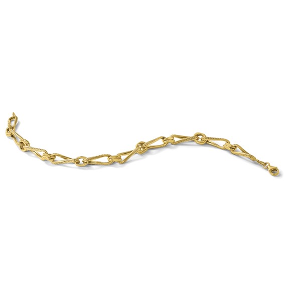 Leslie's 14K Polished and Textured Twisted Link Bracelet
