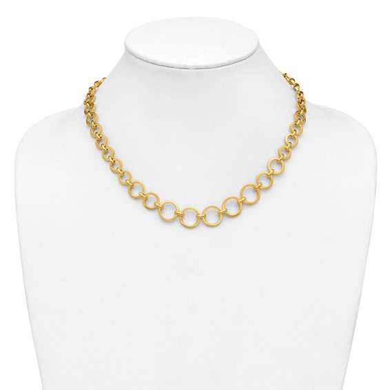 Leslie's 14K Polished Graduated Circle Link Necklace