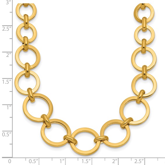 Leslie's 14K Polished Graduated Circle Link Necklace