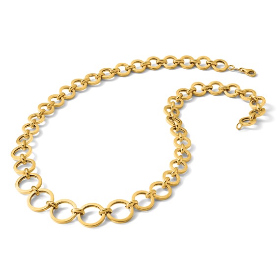 Leslie's 14K Polished Graduated Circle Link Necklace