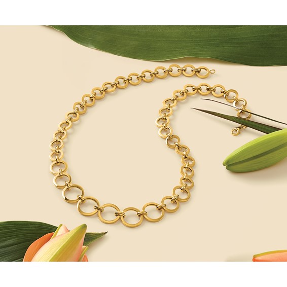 Leslie's 14K Polished Graduated Circle Link Necklace