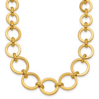 Leslie's 14K Polished Graduated Circle Link Necklace