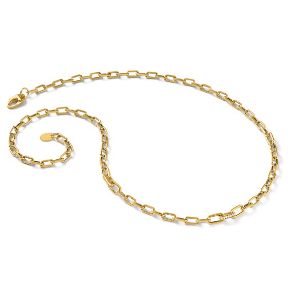 Leslie's 14K Polished CZ Fancy Paperclip Link Necklace
