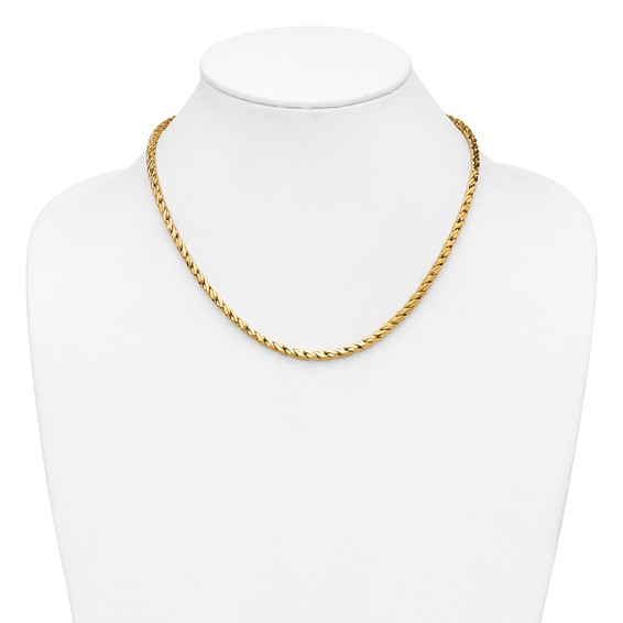 Leslie's 14K Polished Square Twisted Link Necklace