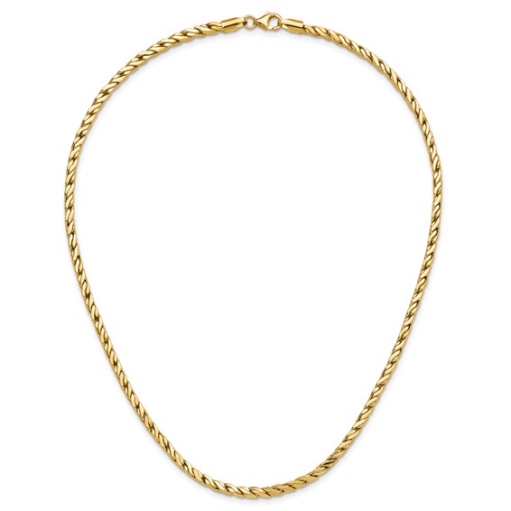 Leslie's 14K Polished Square Twisted Link Necklace