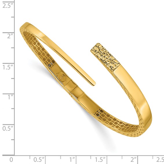 Leslie's 14K Polished and Diamond-cut Bypass Hinged Bangle