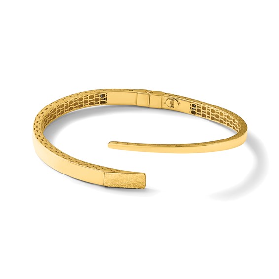 Leslie's 14K Polished and Diamond-cut Bypass Hinged Bangle