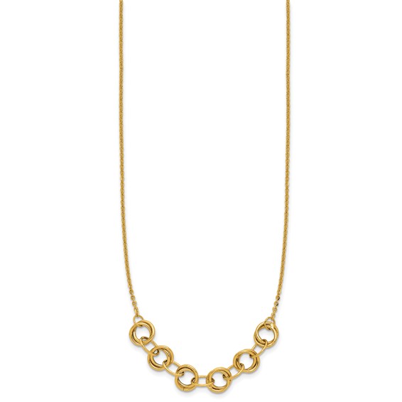 Leslie's 14K Polished Circles w/2in ext. Necklace