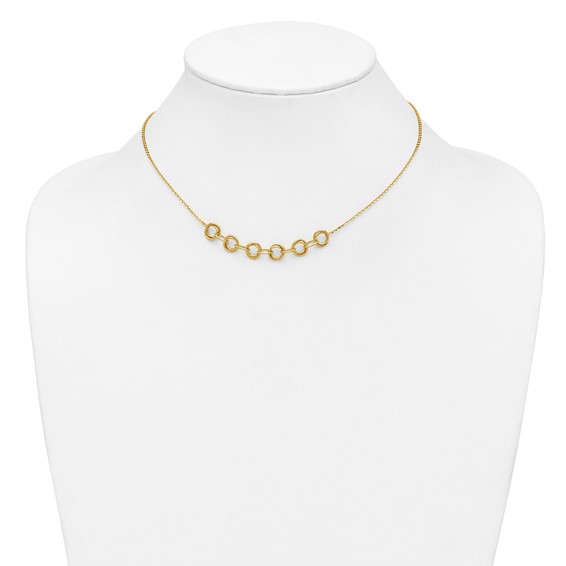 Leslie's 14K Polished Circles w/2in ext. Necklace