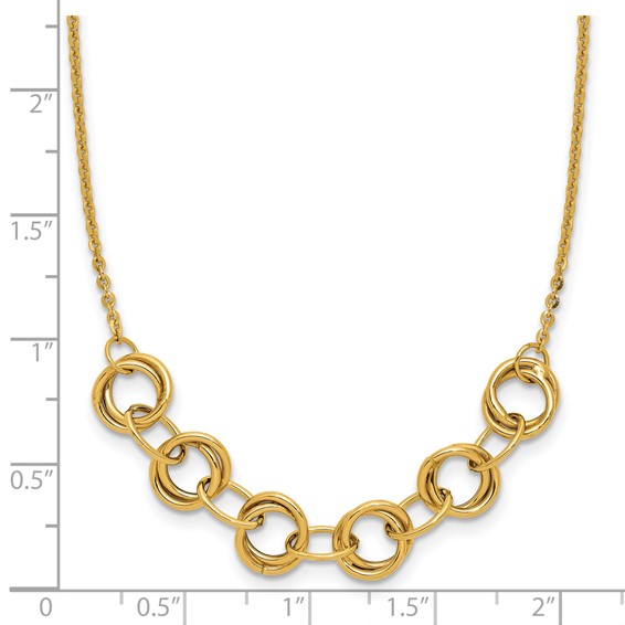 Leslie's 14K Polished Circles w/2in ext. Necklace