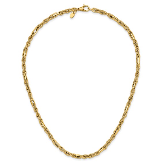 Leslie's 14K Polished and Textured Fancy Link Necklace