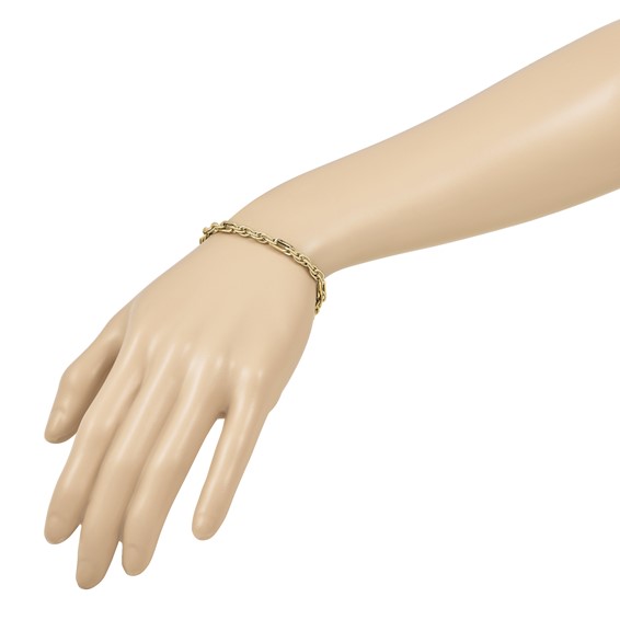 Leslie's 14K Polished and Textured Fancy Link Bracelet