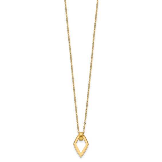 Leslie's 14K Polished Diamond Shape Pendant w/2in ext. Necklace