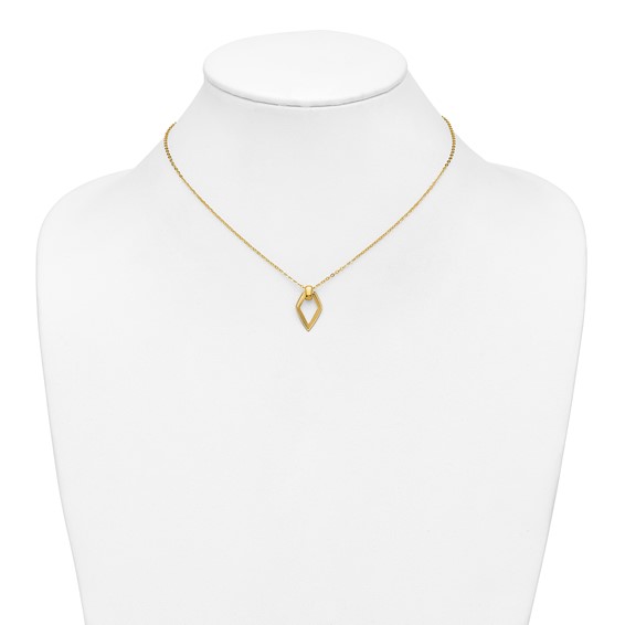Leslie's 14K Polished Diamond Shape Pendant w/2in ext. Necklace