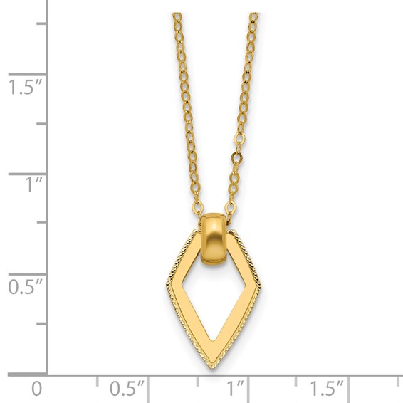 Leslie's 14K Polished Diamond Shape Pendant w/2in ext. Necklace