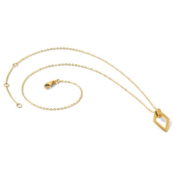 Leslie's 14K Polished Diamond Shape Pendant w/2in ext. Necklace