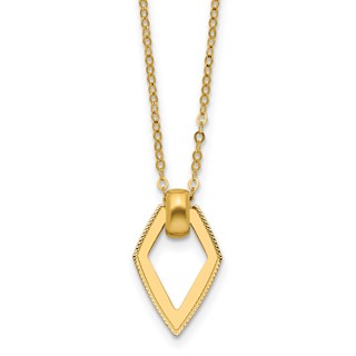 Leslie's 14K Polished Diamond Shape Pendant w/2in ext. Necklace