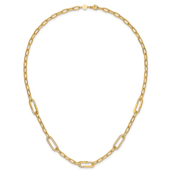 Leslie's 14K Polished Fancy Paperclip Necklace