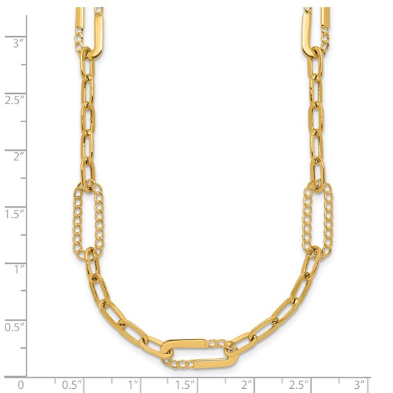 Leslie's 14K Polished Fancy Paperclip Necklace