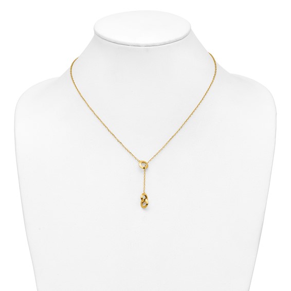 Leslie's 14K Polished Circles Lariat w/2in ext. Necklace