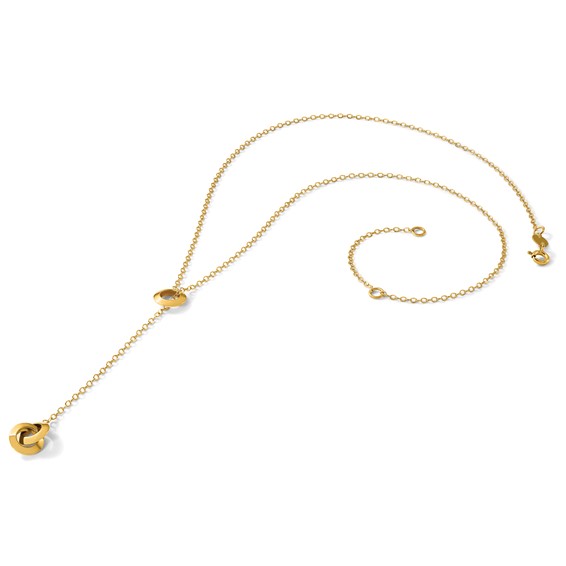 Leslie's 14K Polished Circles Lariat w/2in ext. Necklace