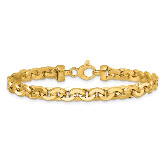 Leslie's 14K Polished Fancy Round Link Bracelet