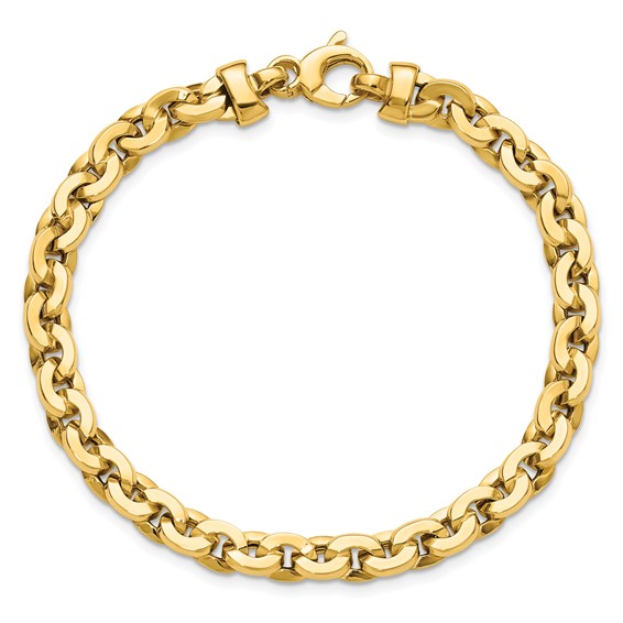 Leslie's 14K Polished Fancy Round Link Bracelet
