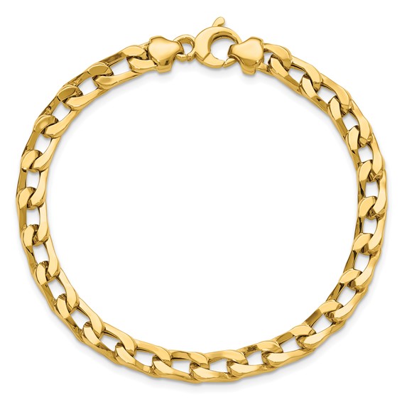 Leslie's 14K Polished Fancy Long Curb Link Bracelet