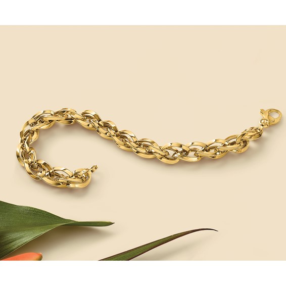 Leslie's 14K Polished Fancy Twisted Link Bracelet