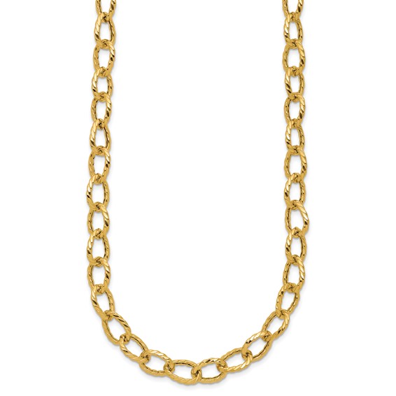 Leslie's 14K Polished and Twisted Fancy Link Necklace
