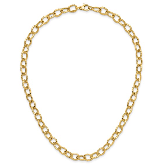 Leslie's 14K Polished and Twisted Fancy Link Necklace