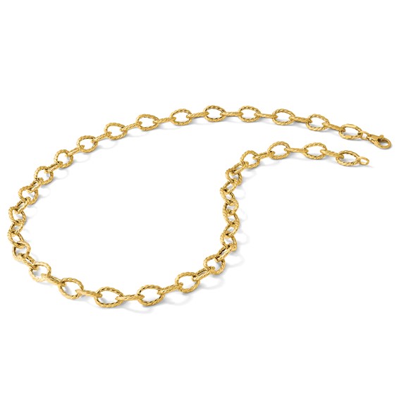 Leslie's 14K Polished and Twisted Fancy Link Necklace