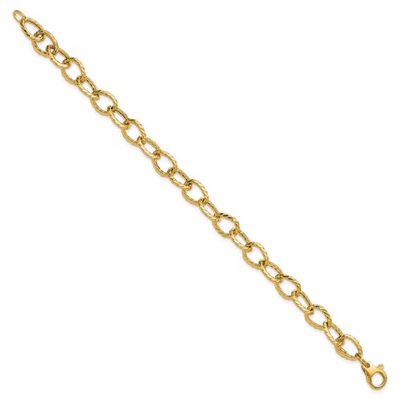 Leslie's 14K Polished and Twisted Fancy Link Bracelet
