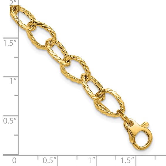 Leslie's 14K Polished and Twisted Fancy Link Bracelet