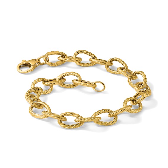 Leslie's 14K Polished and Twisted Fancy Link Bracelet