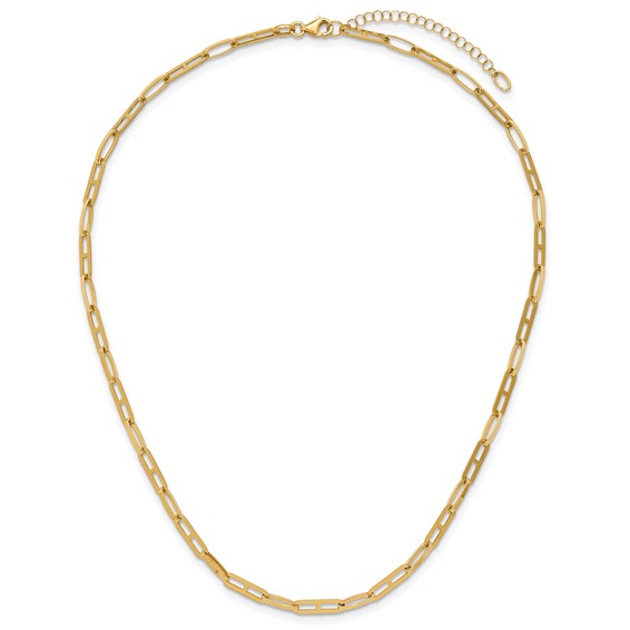 Leslie's 14K Polished Fancy Link w/1.5in ext. Necklace