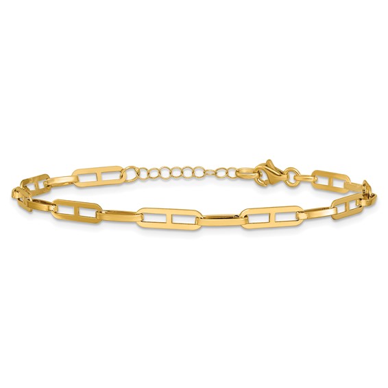 Leslie's 14K Polished Fancy Link w/1in ext. Bracelet