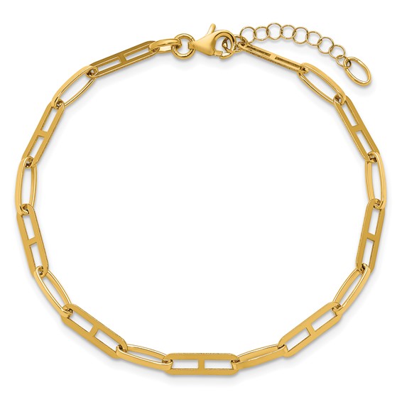 Leslie's 14K Polished Fancy Link w/1in ext. Bracelet