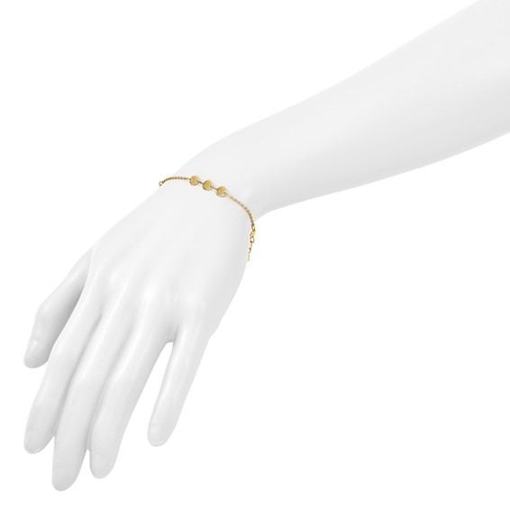 Leslie's 14K Polished Circle Disc w/1in ext. Bracelet