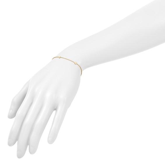 Leslie's 14K Polished Diamond-shaped Disk Station w/1in ext. Bracelet