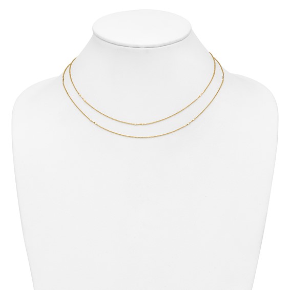 Leslie's 14K Polished 2-Strand Twist Bar Station Necklace