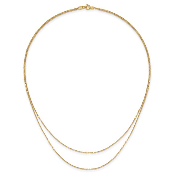 Leslie's 14K Polished 2-Strand Twist Bar Station Necklace